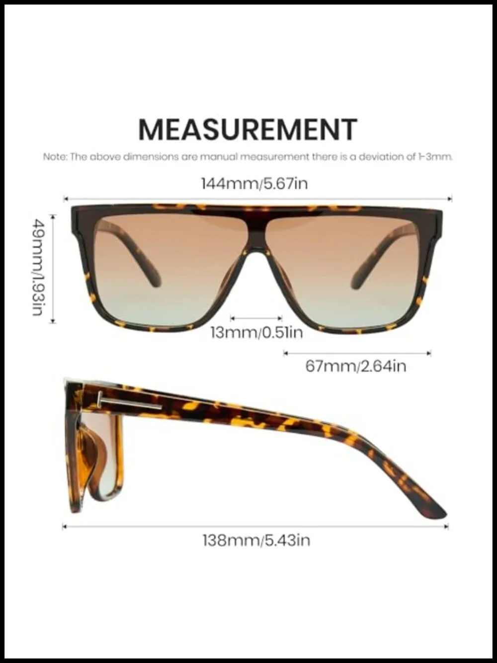 Oversized Polarized Square Sunglasses UV400 Unisex Shield Shades for Driving